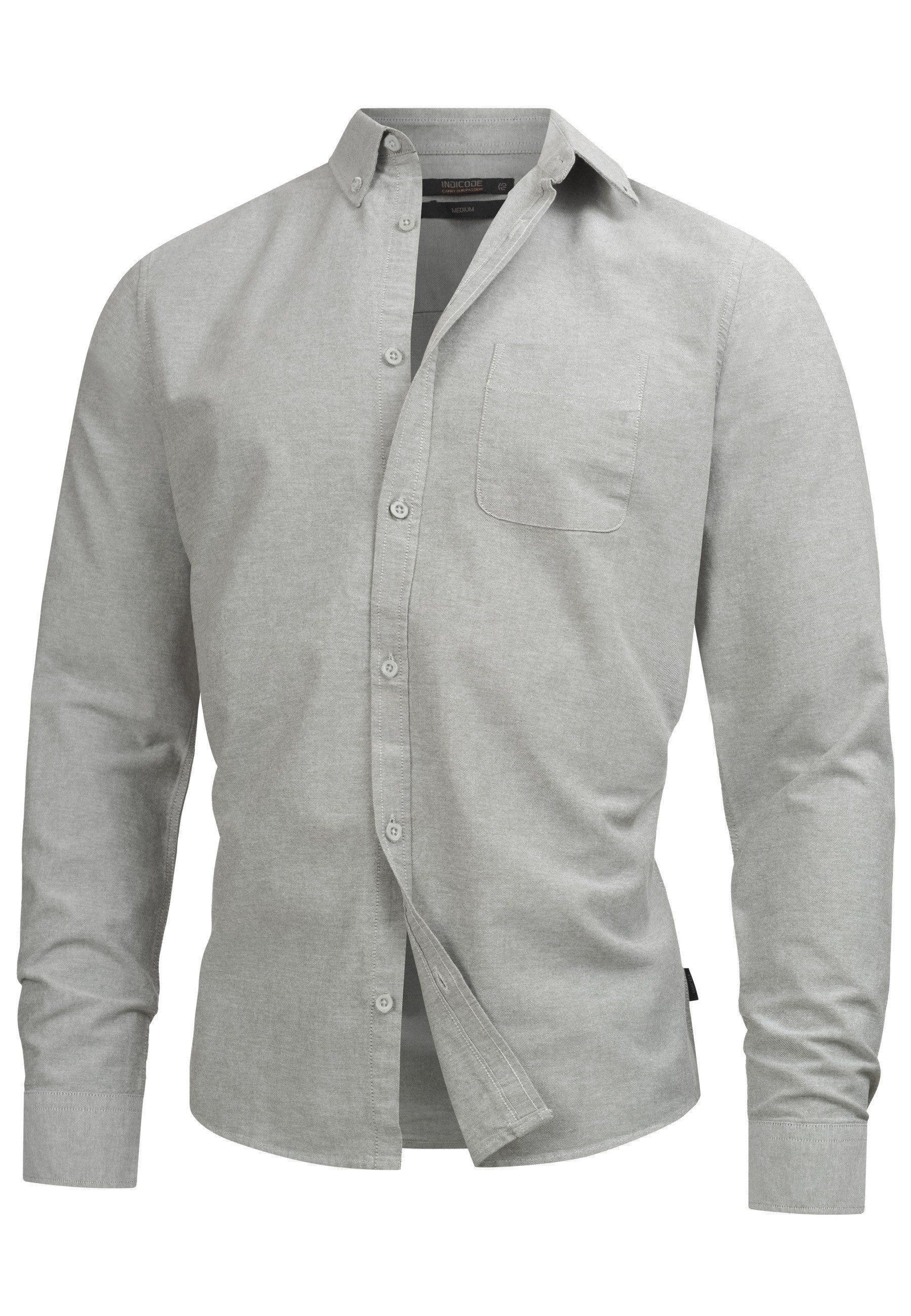 Indicode Langarmhemd Herren Kepner Herrenhemd Langarm mit Button-Down-Krage günstig online kaufen