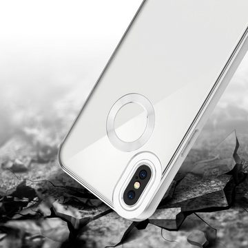 Cadorabo Handyhülle Apple iPhone X / XS Apple iPhone X / XS, Schutzhülle - TPU Silikon Hülle - mit Chrome Applikation