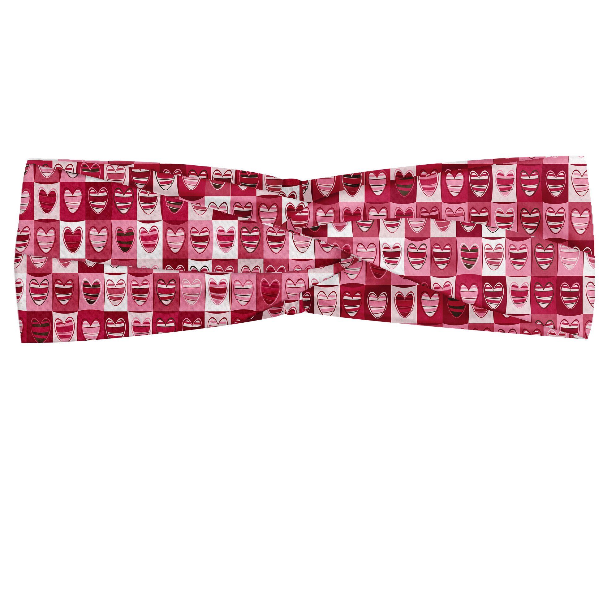 Abakuhaus Stirnband Elastisch und Angenehme alltags accessories rosa, Weiß, Vintage Geometric