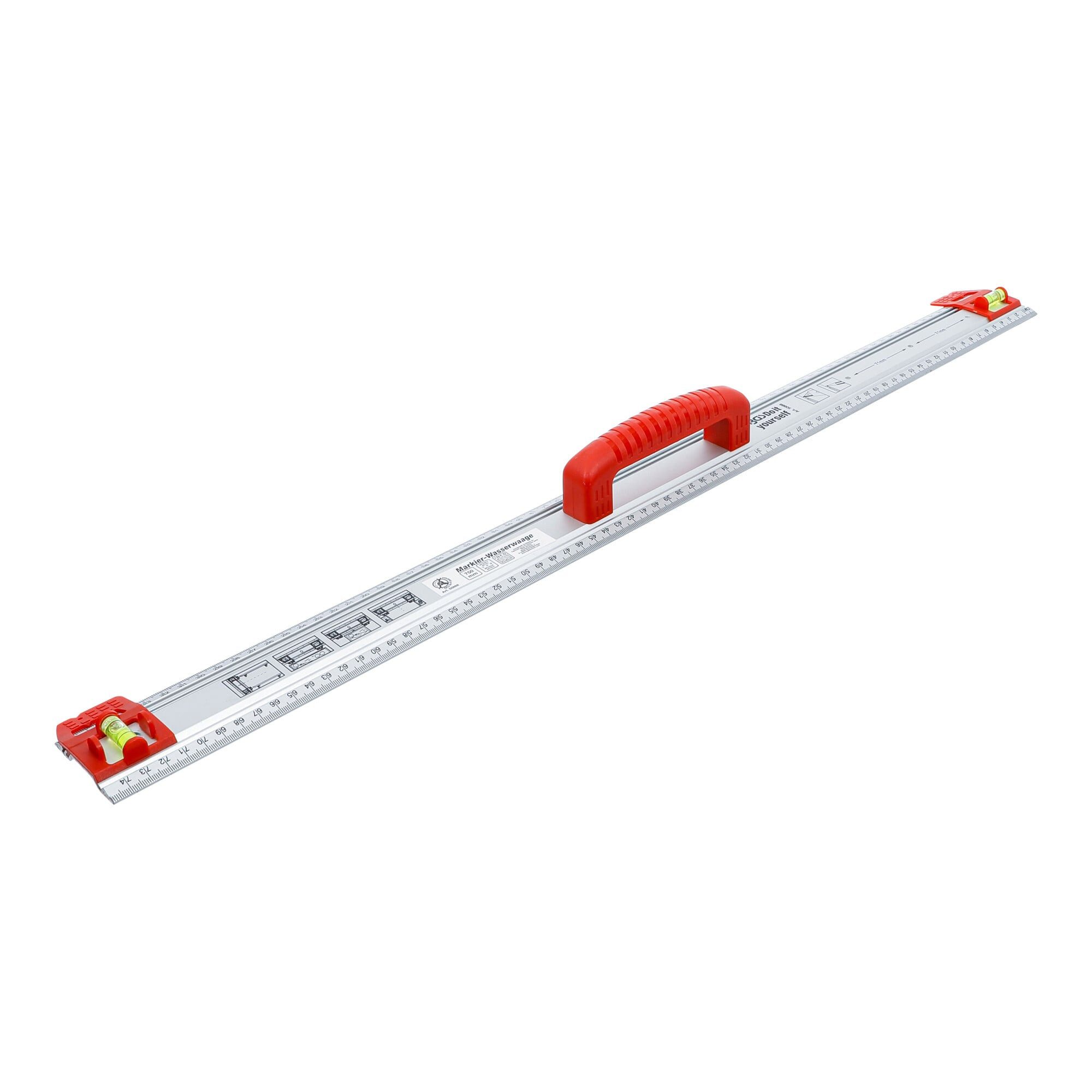 BGS Lineal BGS Schneid- und Markierlineal, mit Griff und Wasserwaage, 750 mm