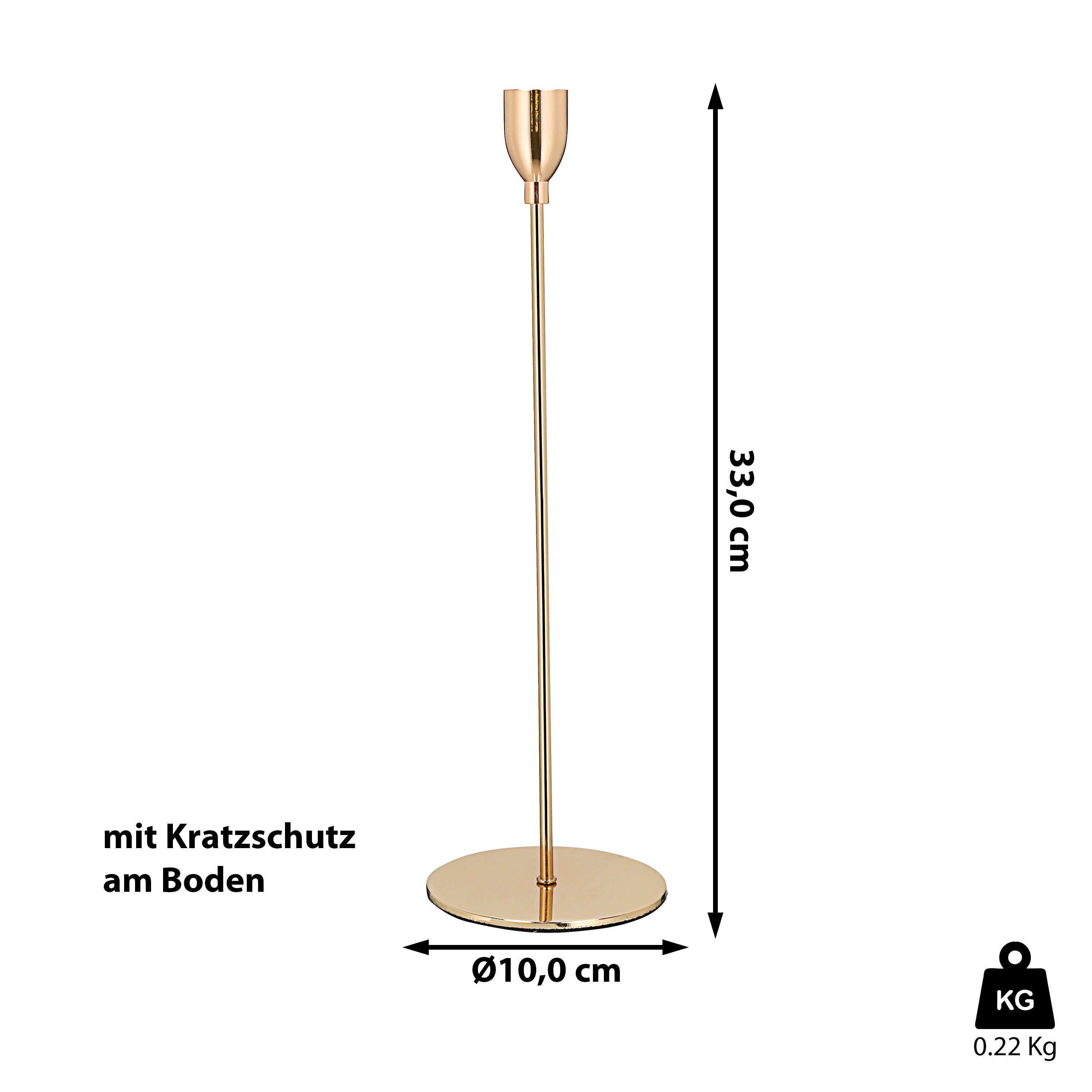 CEPEWA Kerzenständer Kerzenständer Shiny Gold 33cm günstig online kaufen