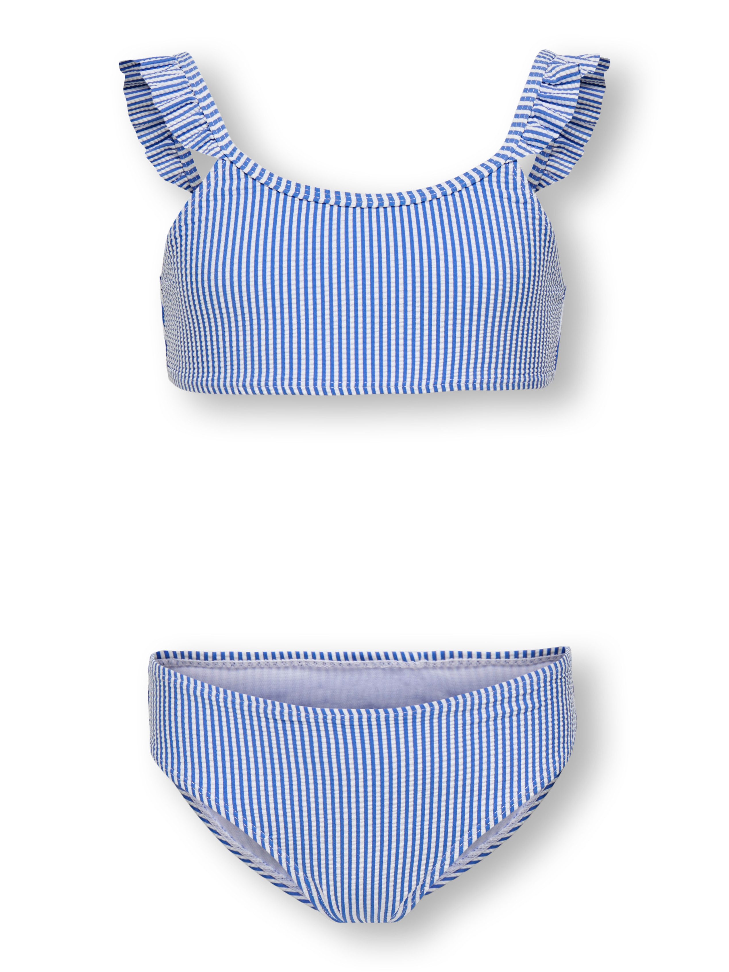 KIDS ONLY Bandeau-Bikini KOGSUNNY STRUCTURE BIKINI SET ACC (Set, 2-St) mit kleiner Rüsche an der Schulter