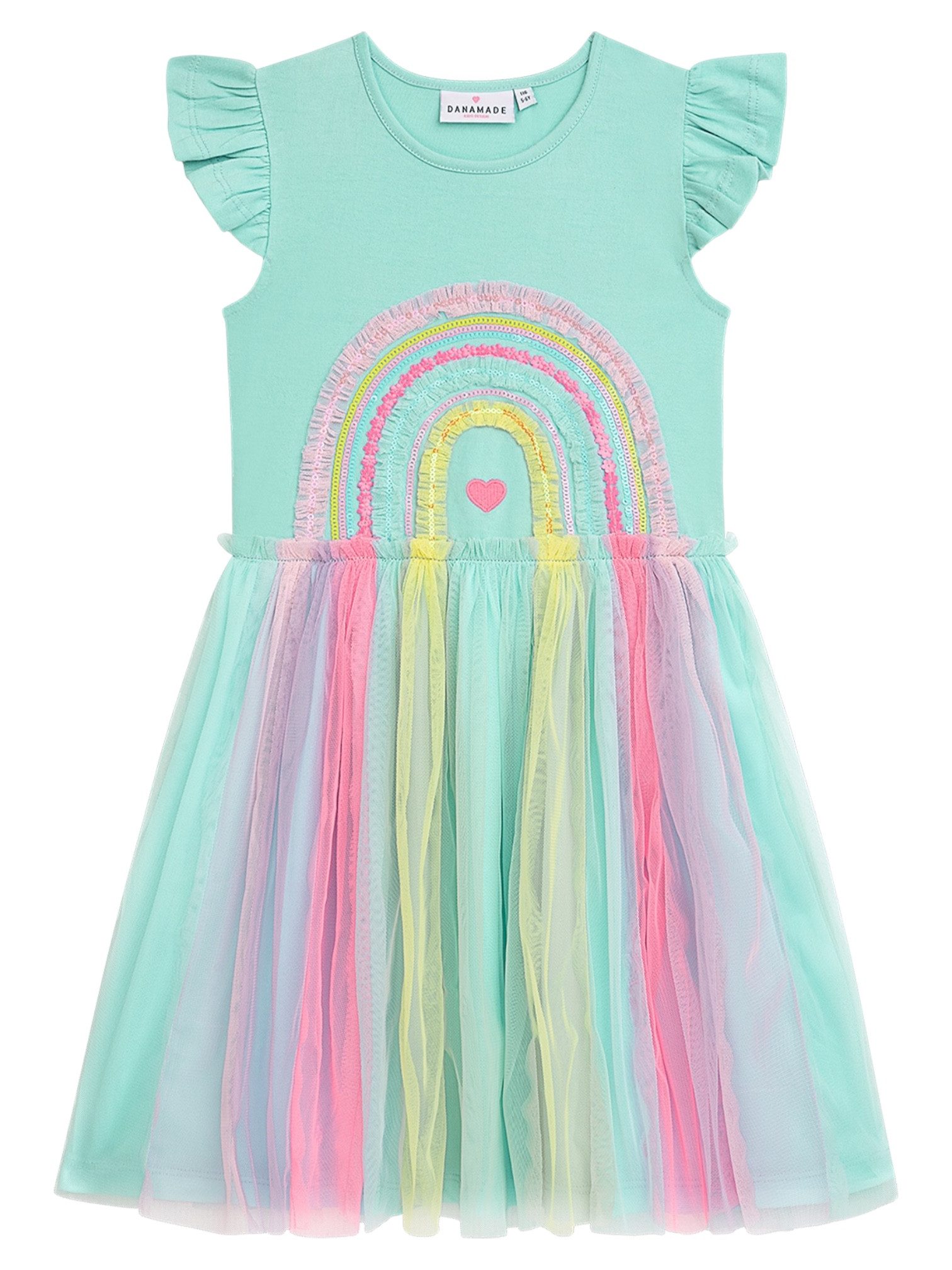 DANAMADE Tüllkleid DCARLA (1-tlg) Märchenhaftes Mädchenkleid mit Regenbogen-Design