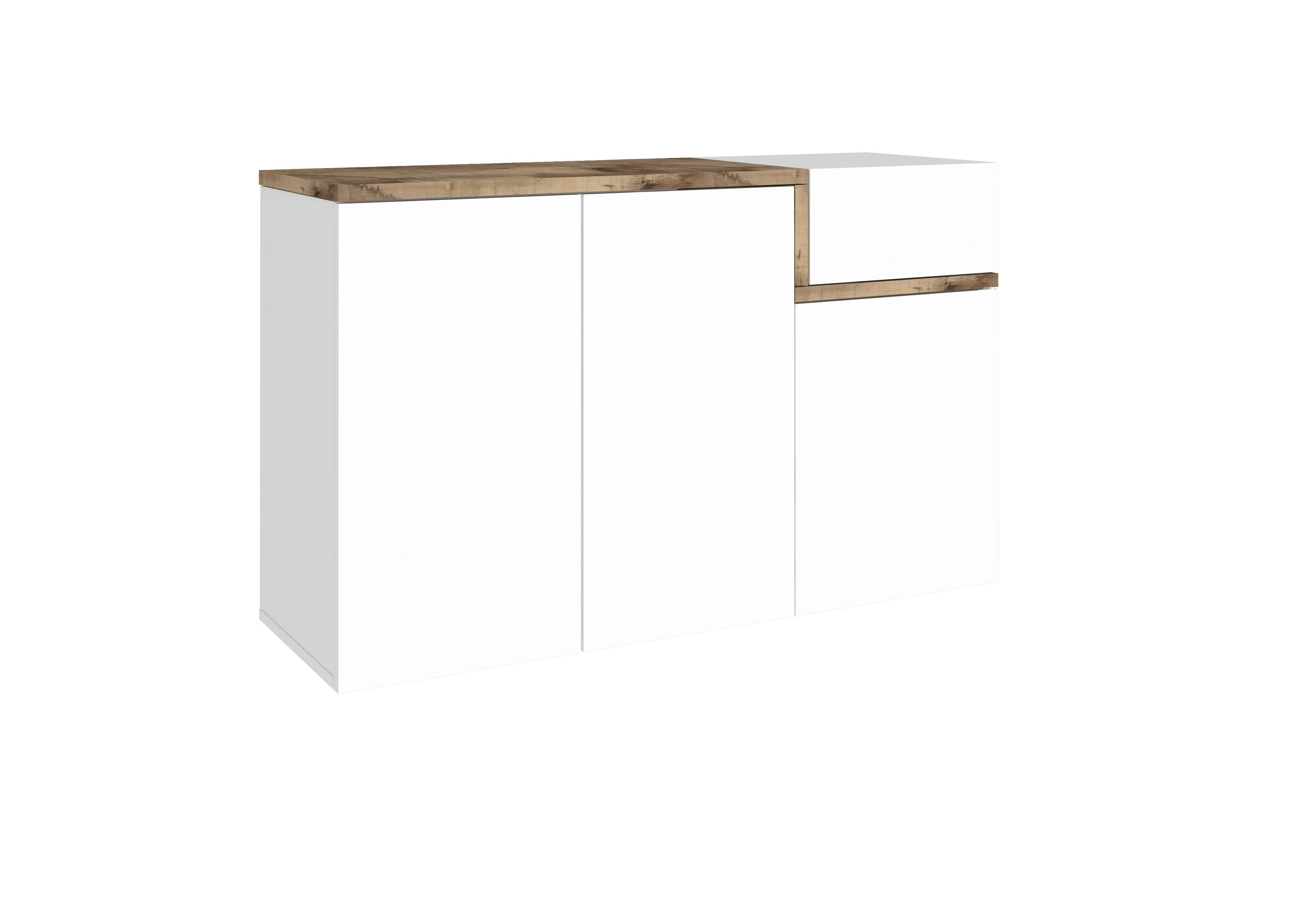 freiraum Schuhkommode Pomezia, in Weiß Hg./Pereira Ahorn - 120x80,1x40 (BxHxT)