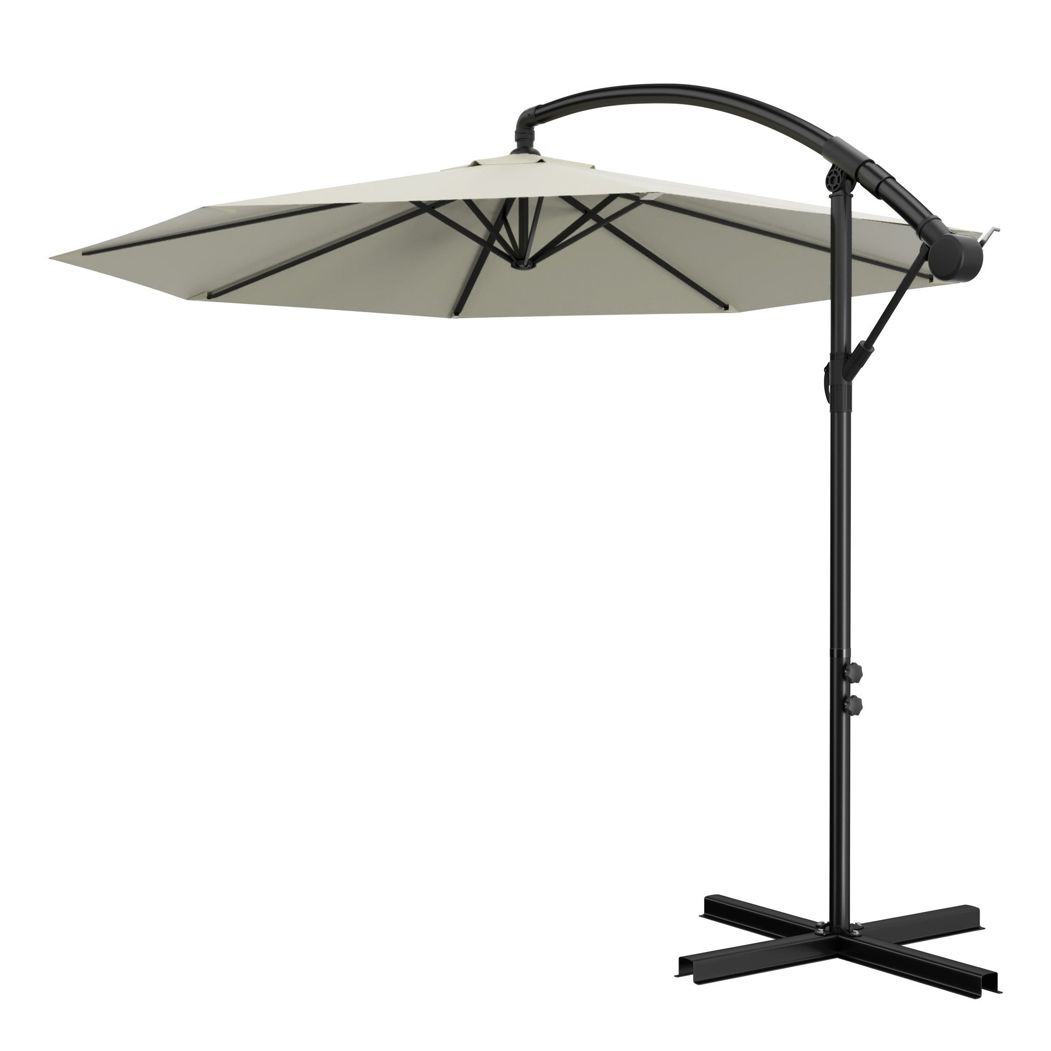 FIVMEN Sonnenschirm Freiarmschirm, Garten- und Terrassenschirm mit Kurbel, LxB: 250x350 cm, Ø350 cm