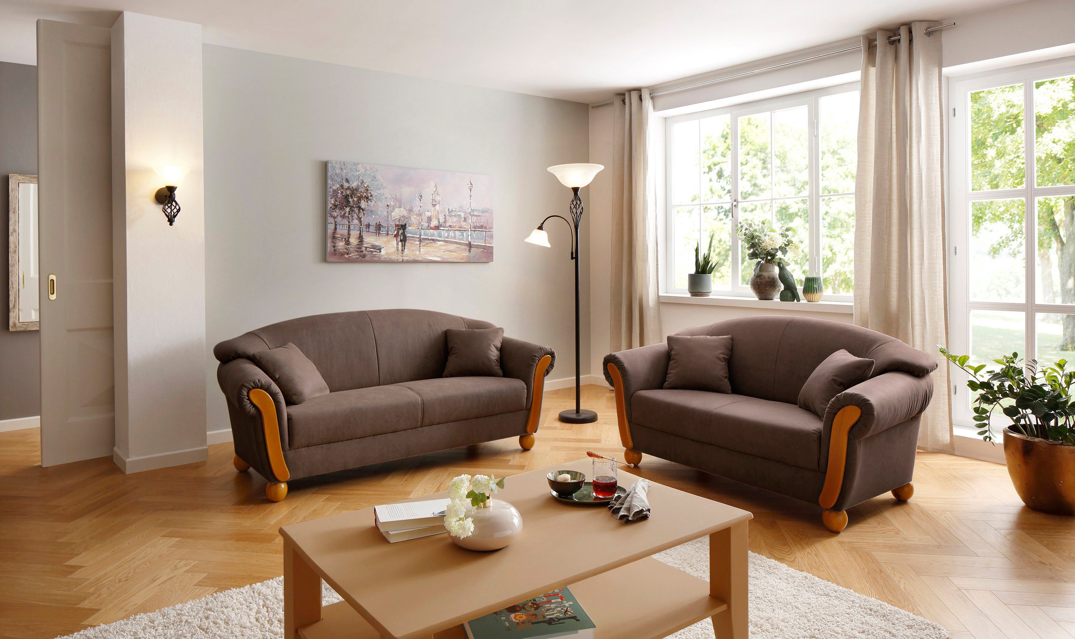 Home affaire 3-Sitzer "Milano Vintage", mit Federkern, Bezug in Lederoptik, günstig online kaufen