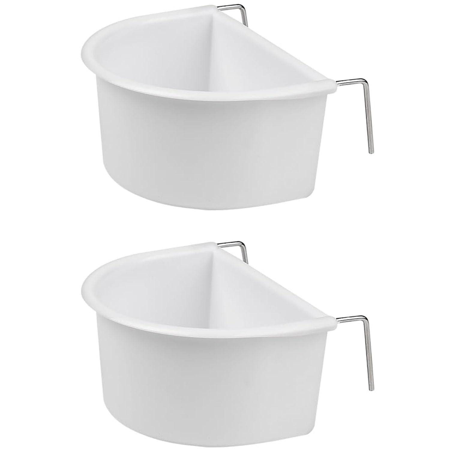 LuxusKollektion Futternapf Vogelfutterschale D-Form Weiss 2 Stk.