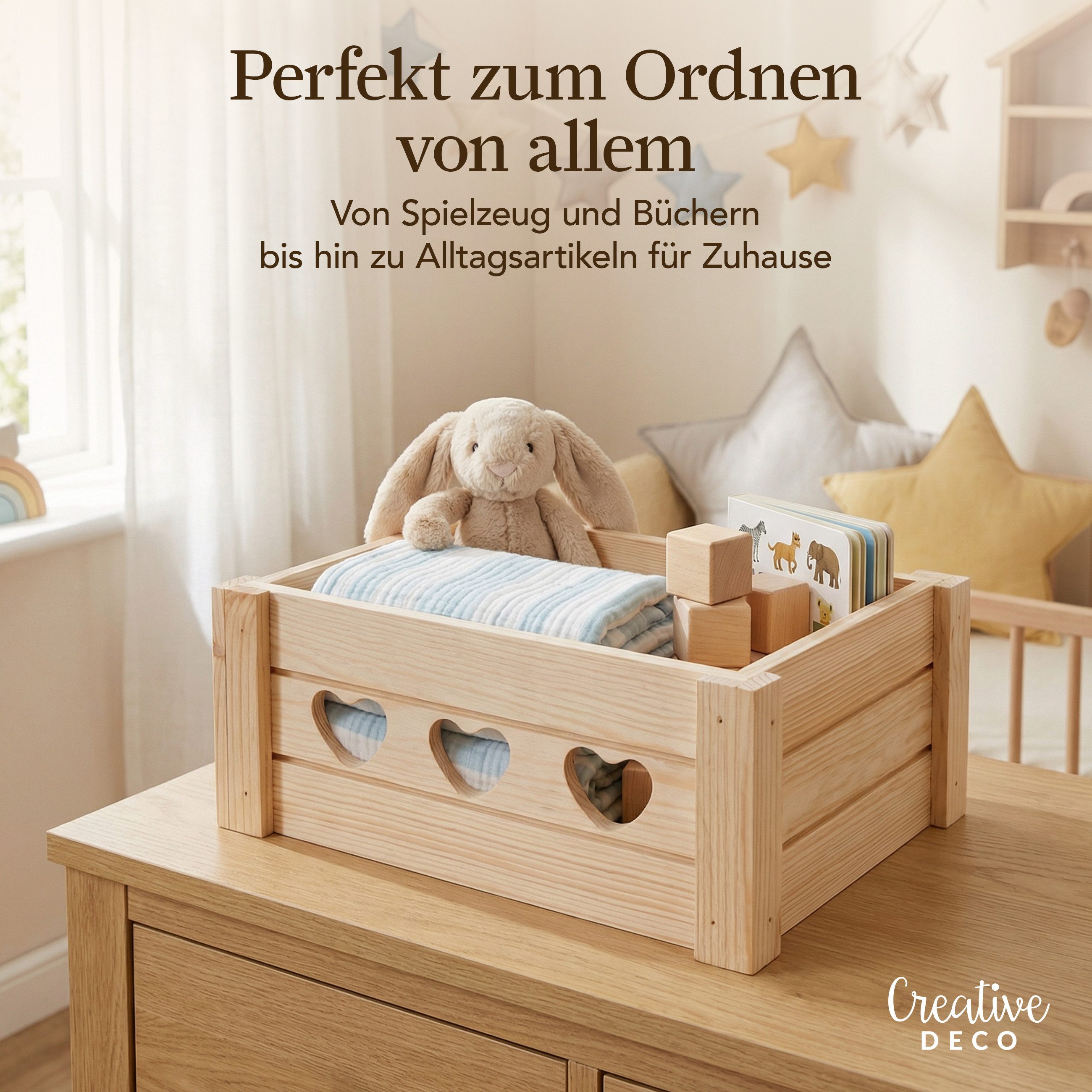 Creative Deco Holzkiste Holzkiste Geschenk Obstkiste Holz Korb ohne Deckel – Bild 4 von 5