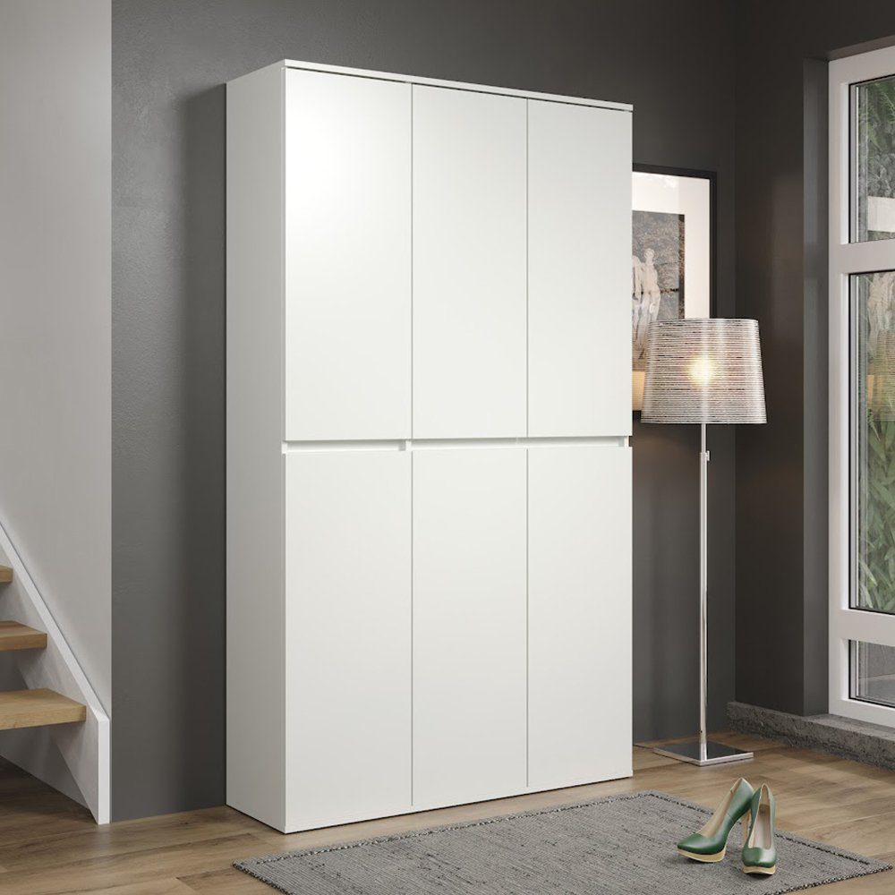 trendteam Garderobenschrank Nevada Weiß Melamin Hochschrank Standschrank Me günstig online kaufen