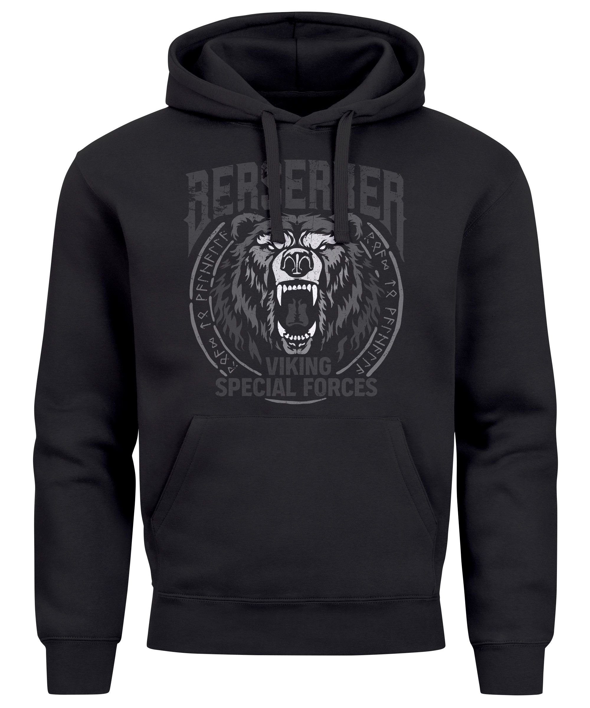 Neverless Hoodie Hoodie Herren Berserker Bär günstig online kaufen