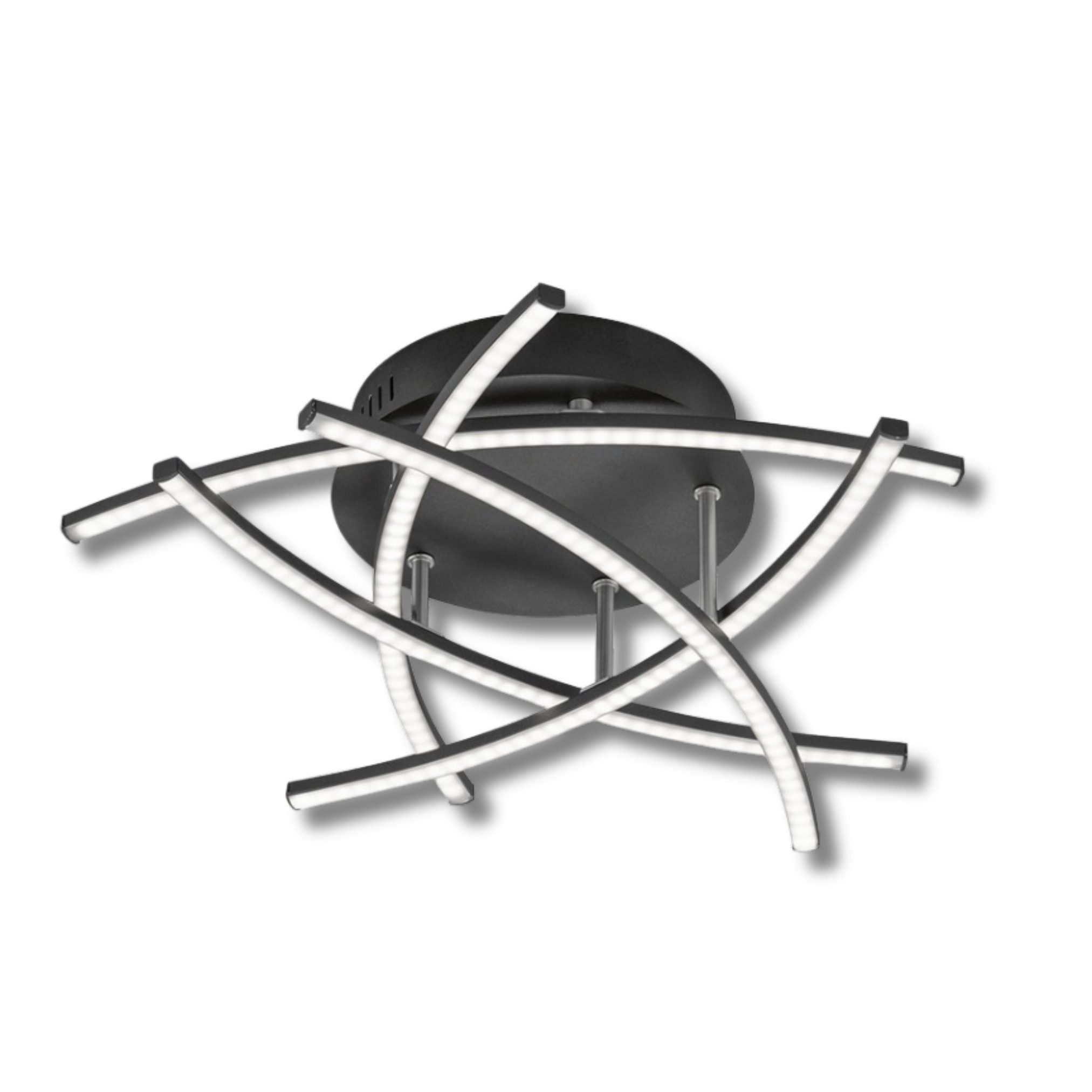 Lichthandel Hoch LED Deckenleuchte Cross dimmbar mit Fernbedienung CCT moderne Wohnzimmerlampe, LED fest integriert, 2700K - 4000K, CCT-Funktion 2700–4000 Kelvin, langlebige LED-Technik