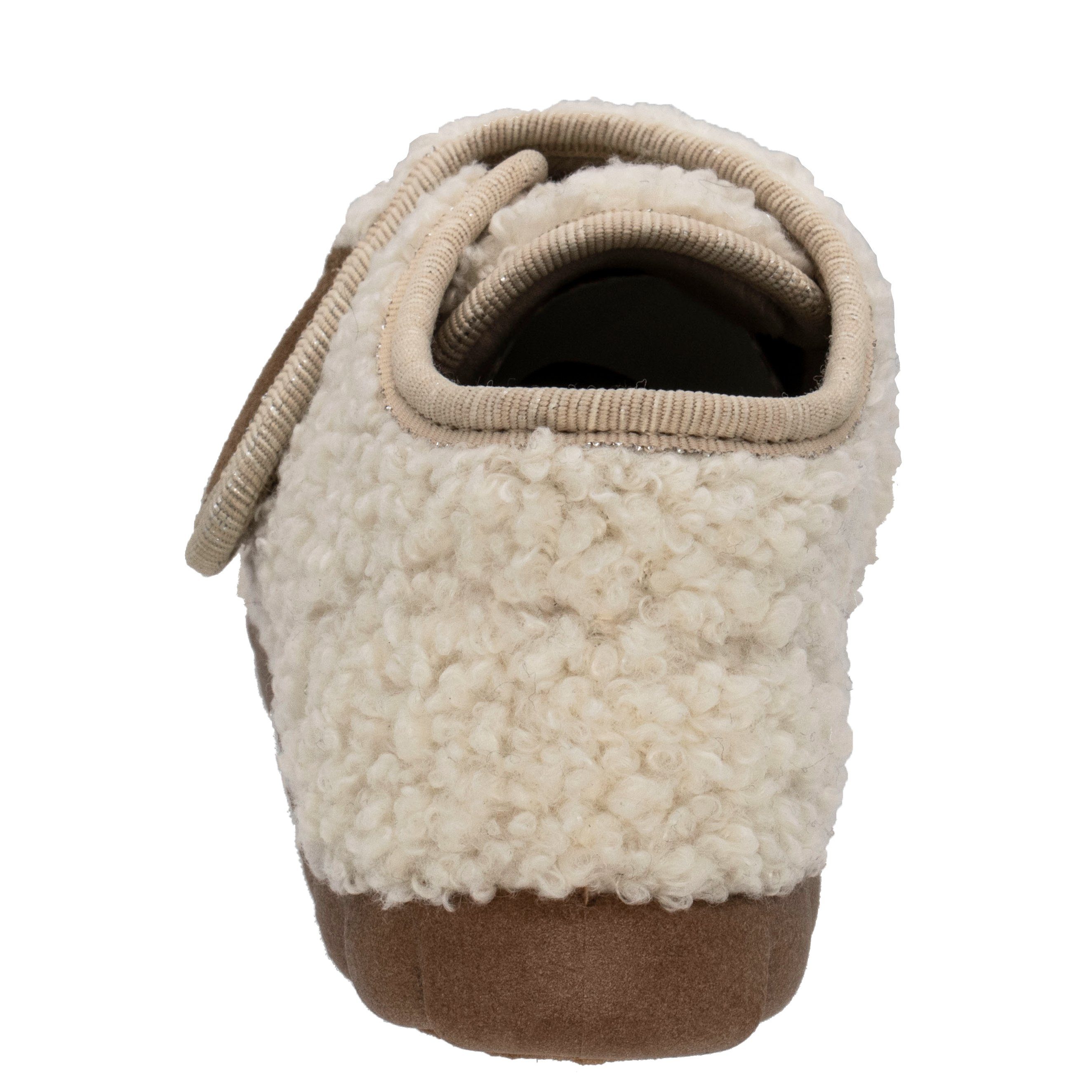 Fischer-Markenschuh Flexi Hausschuh aus Teddystoff, mit Verlours-Futter, mit Klettverschluss – Bild 5 von 5