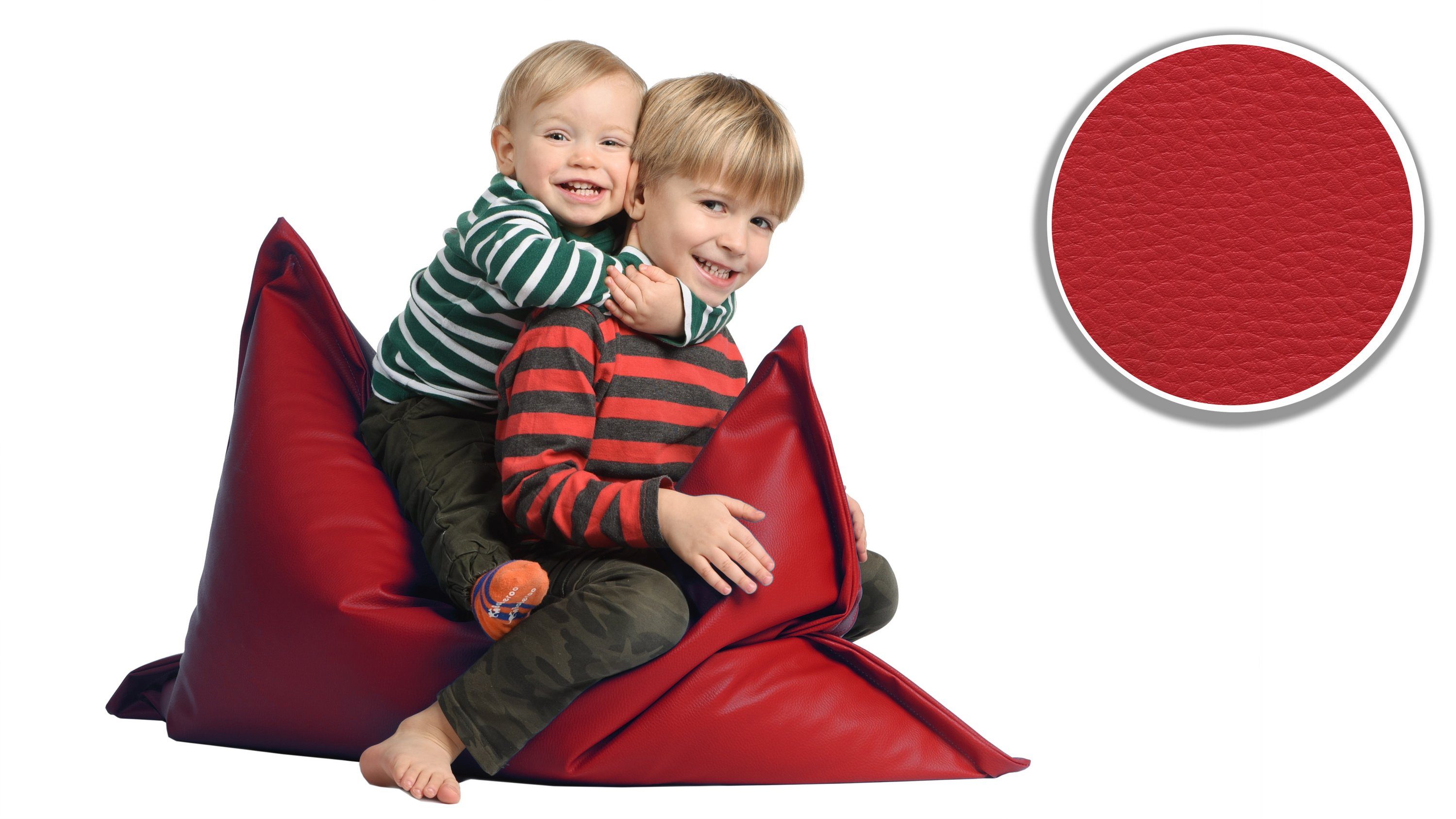 sunnypillow Sitzsack aus Kunstleder Outdoor Kinder cm für Indoor 100 Erwachsene, Styropor mit x & & 70 60L Füllung