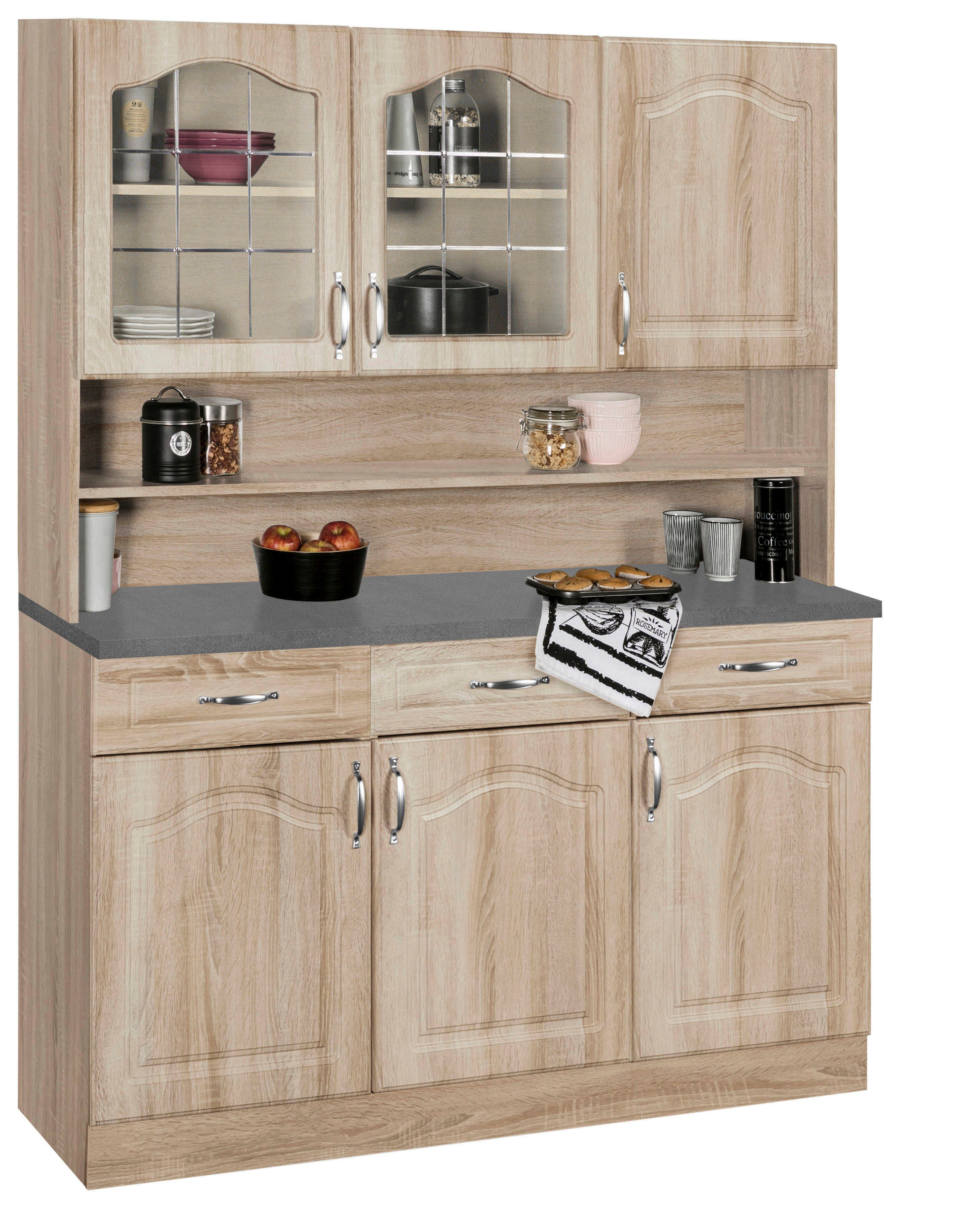 wiho Küchen Küchenbuffet Linz 120 cm breit, in Landhaus-Optik