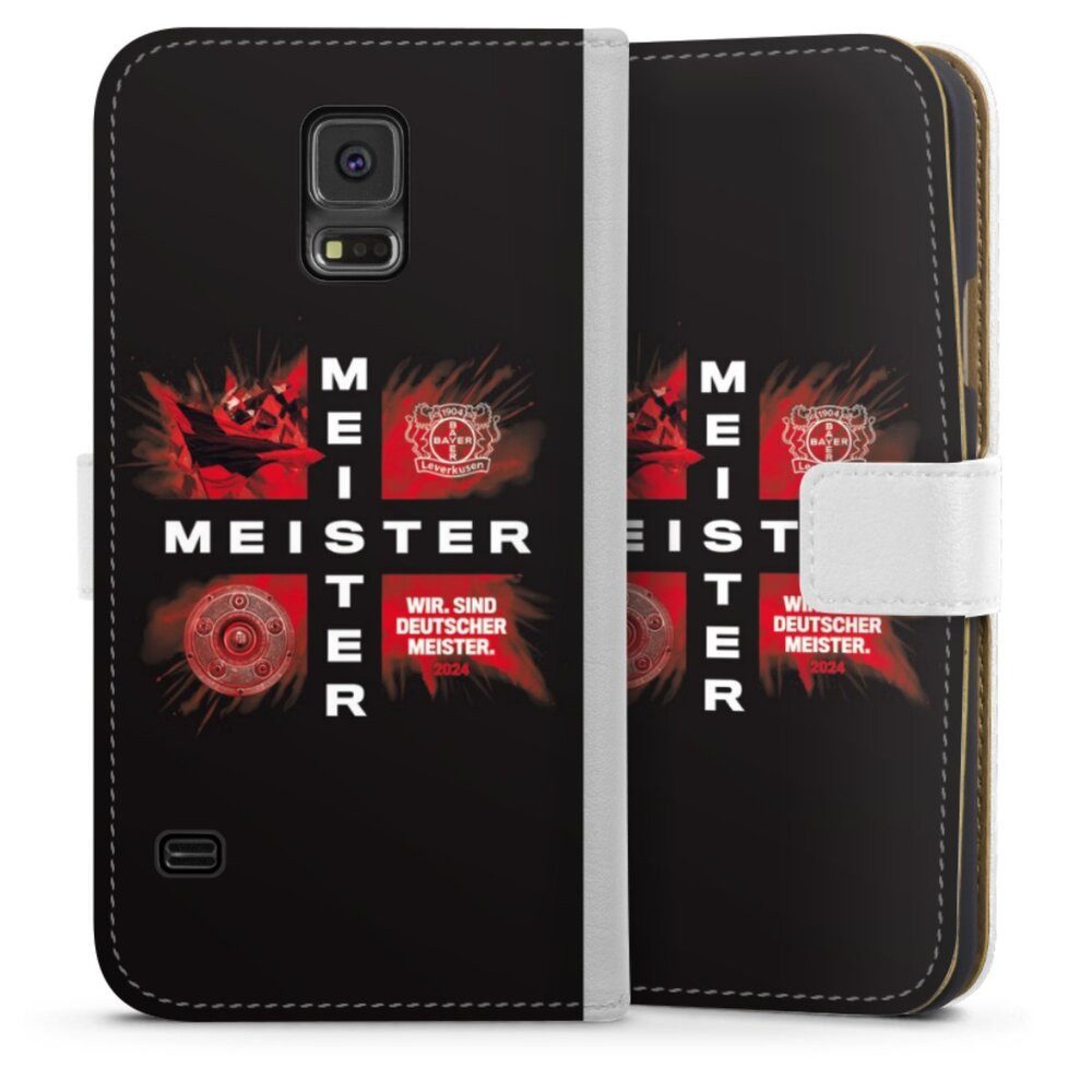 DeinDesign Handyhülle Bayer 04 Leverkusen Meister Offizielles Lizenzprodukt, Samsung Galaxy S5 Neo Hülle Handy Flip Case Wallet Cover
