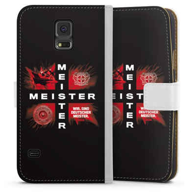 DeinDesign Handyhülle Bayer 04 Leverkusen Meister Offizielles Lizenzprodukt, Samsung Galaxy S5 Hülle Handy Flip Case Wallet Cover Handytasche Leder