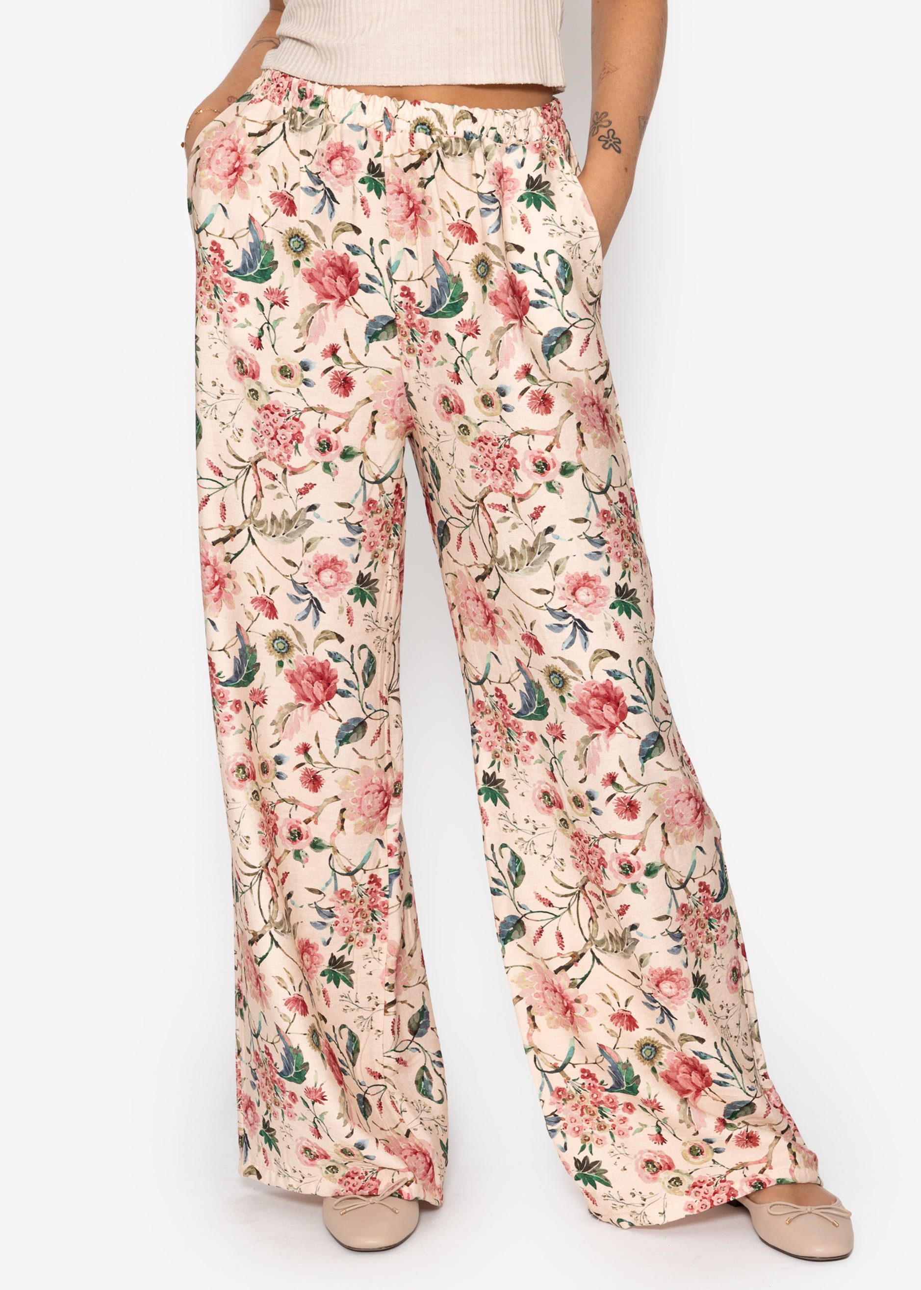 SASSYCLASSY Stoffhose Hose mit Blümchendruck für günstig online kaufen