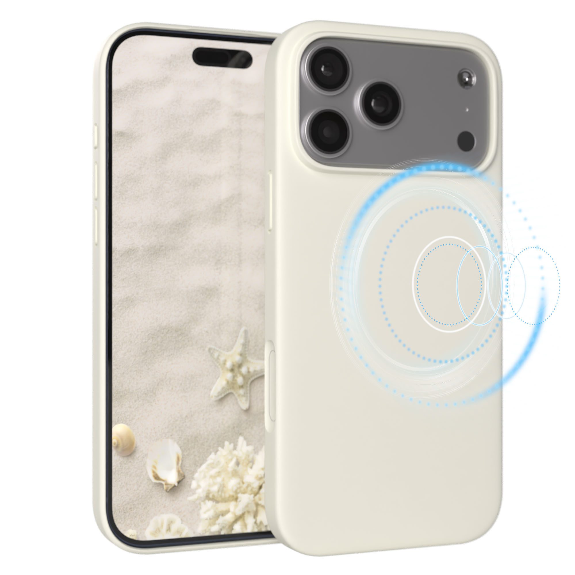 EAZY CASE Handyhülle für Apple iPhone 17 Pro Max Hülle Silikon 6,9 Zoll, Schutzcase mit MagSafe Slimcover Silikonschutzhülle elastisch Taupe