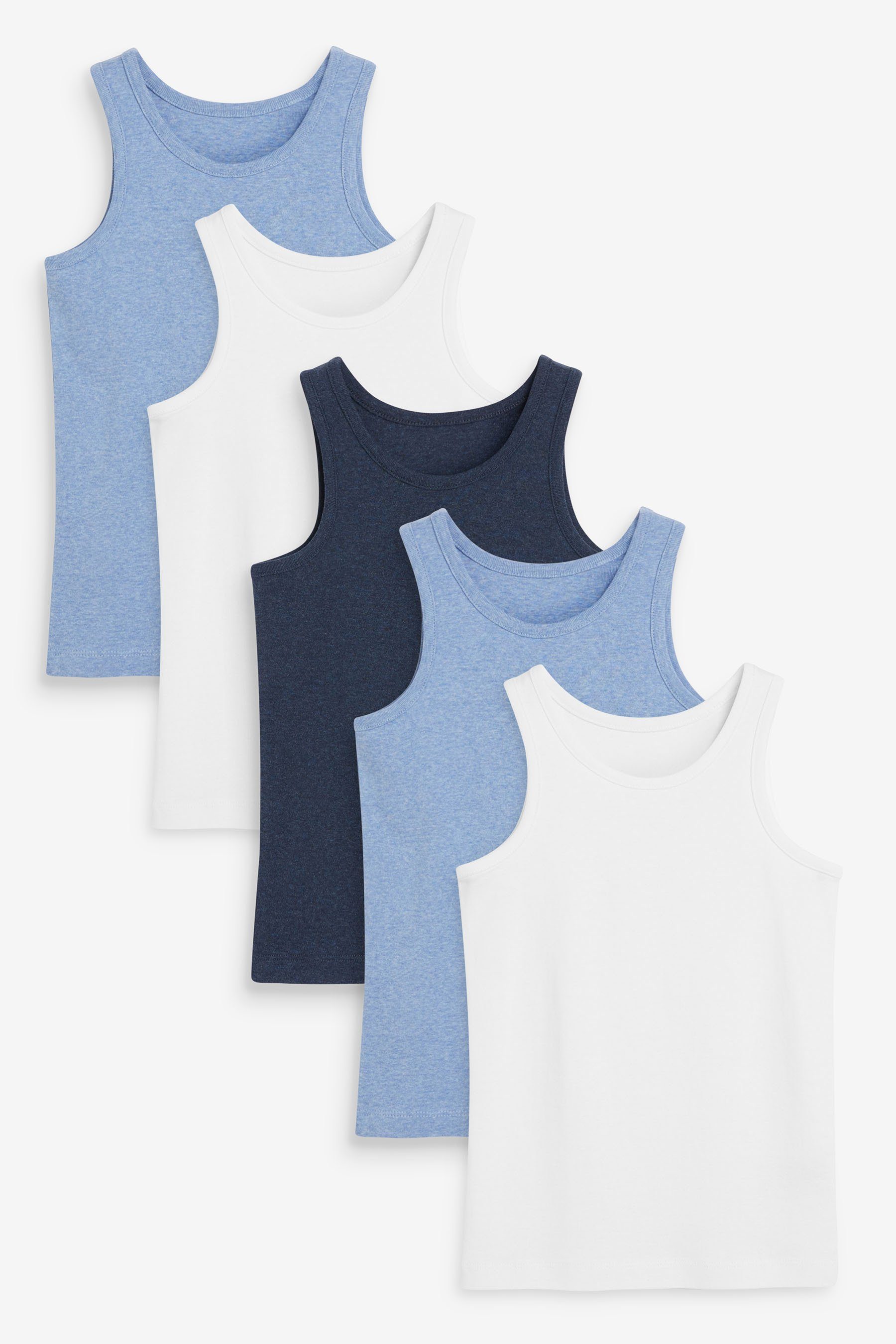(5-St) Unterhemd Blue/Grey Unterhemden aus, 5er-Pack Next