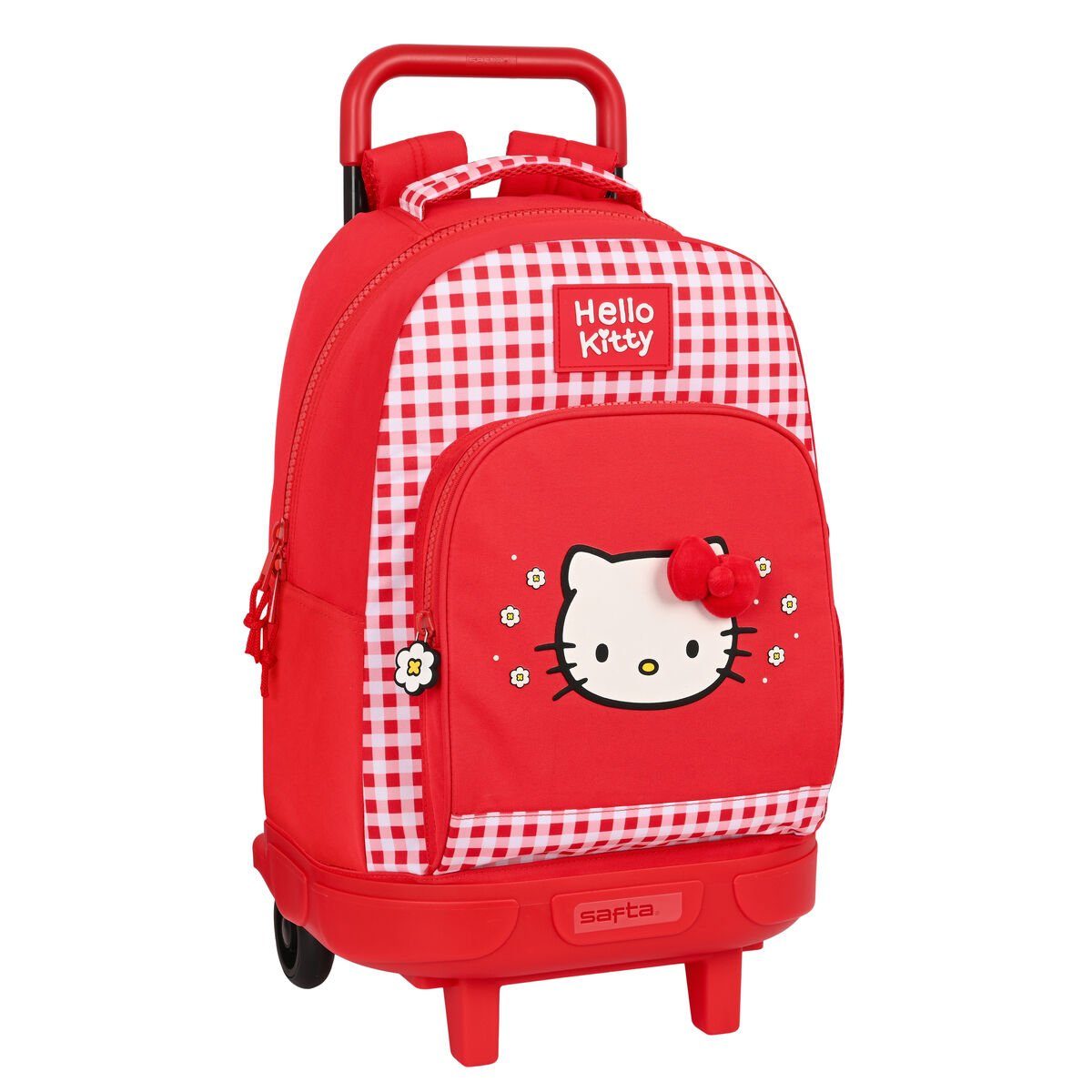 Hello Kitty Rucksack Kinder-Rucksack mit Rädern Hello Kitty Spring Rot 33 x  45 x 22 cm