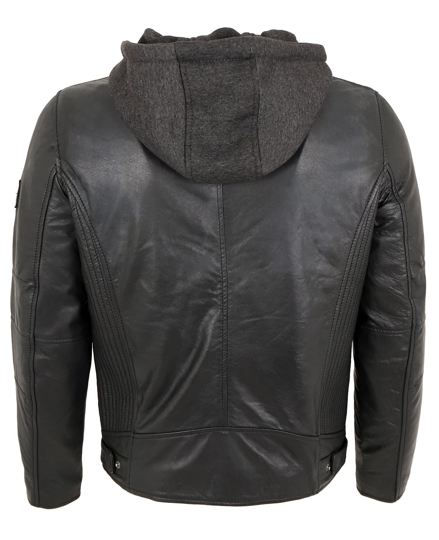 Otto Kern Lederjacke Lando/M OTTO KERN - Herren Lederjacke Kapuze Lammnappa schwarz – Bild 4 von 5