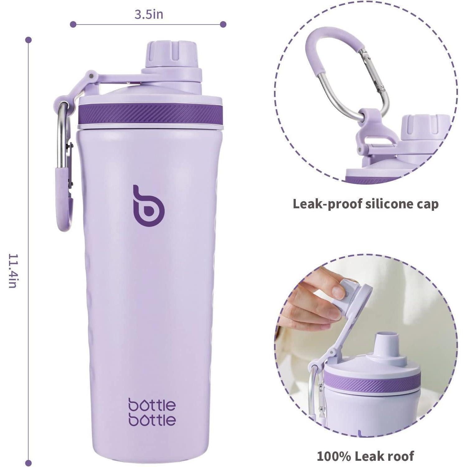 LuxusKollektion Protein Shaker Isolierte Edelstahl Trinkflasche 26oz mit Mischkugel & BPA frei