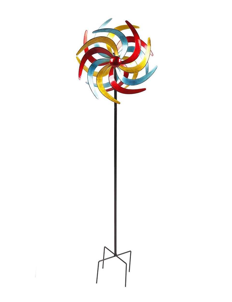 Windspiel Doppel Ø Metall bunt Windrad 38cm Garten Deko Spetebo