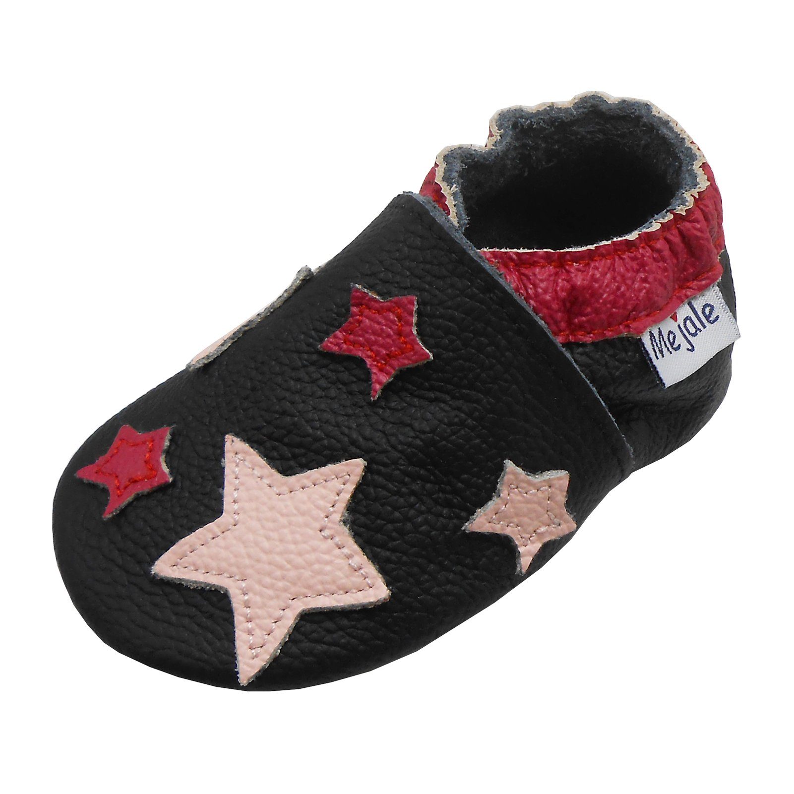 Mejale Mejale 100 % Leder Babyschuhe – Weiche Krabbelschuhe & Lauflernschuhe Hausschuh Rutschfestes