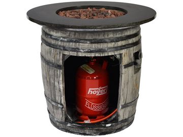 Traedgard Design Feuertisch Traedgard Gas-Feuertisch „Rom“ mit Schutzhülle und Lavasteinen