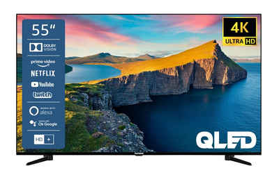 Telefunken QU55K800 QLED-Fernseher (139 cm/55 Zoll, 4K Ultra HD, Smart TV, HDR Dolby Vision, WCG, Triple-Tuner, Bluetooth, HD+ 6 Monate inkl)