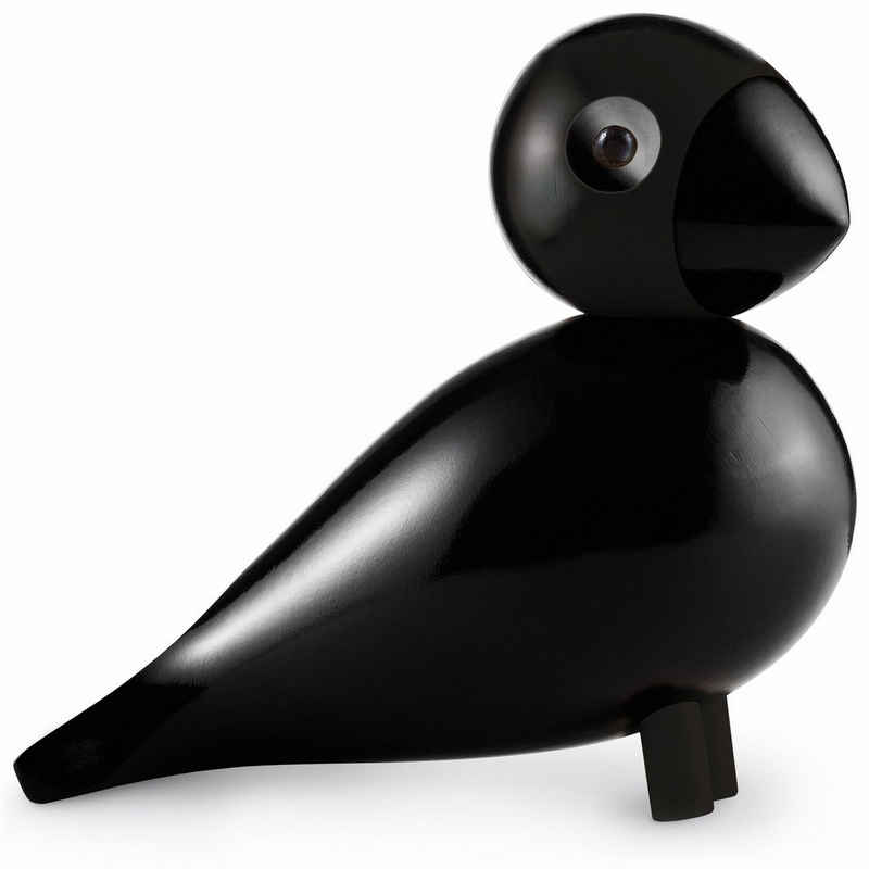 KAY BOJESEN Denmark Dekofigur Singvogel Ravn; Dekoobjekt Holzfigur Rabe Schwarz aus Buchenholz; Dänischer Designklassiker