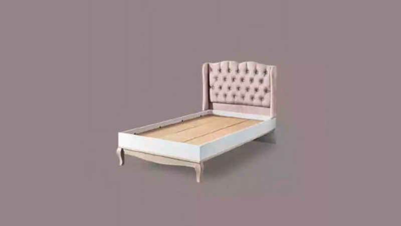 JVmoebel Kinderbett, Bettdesign Chesterfield Jugendbett Holzmöbel mit weicher Polsterung