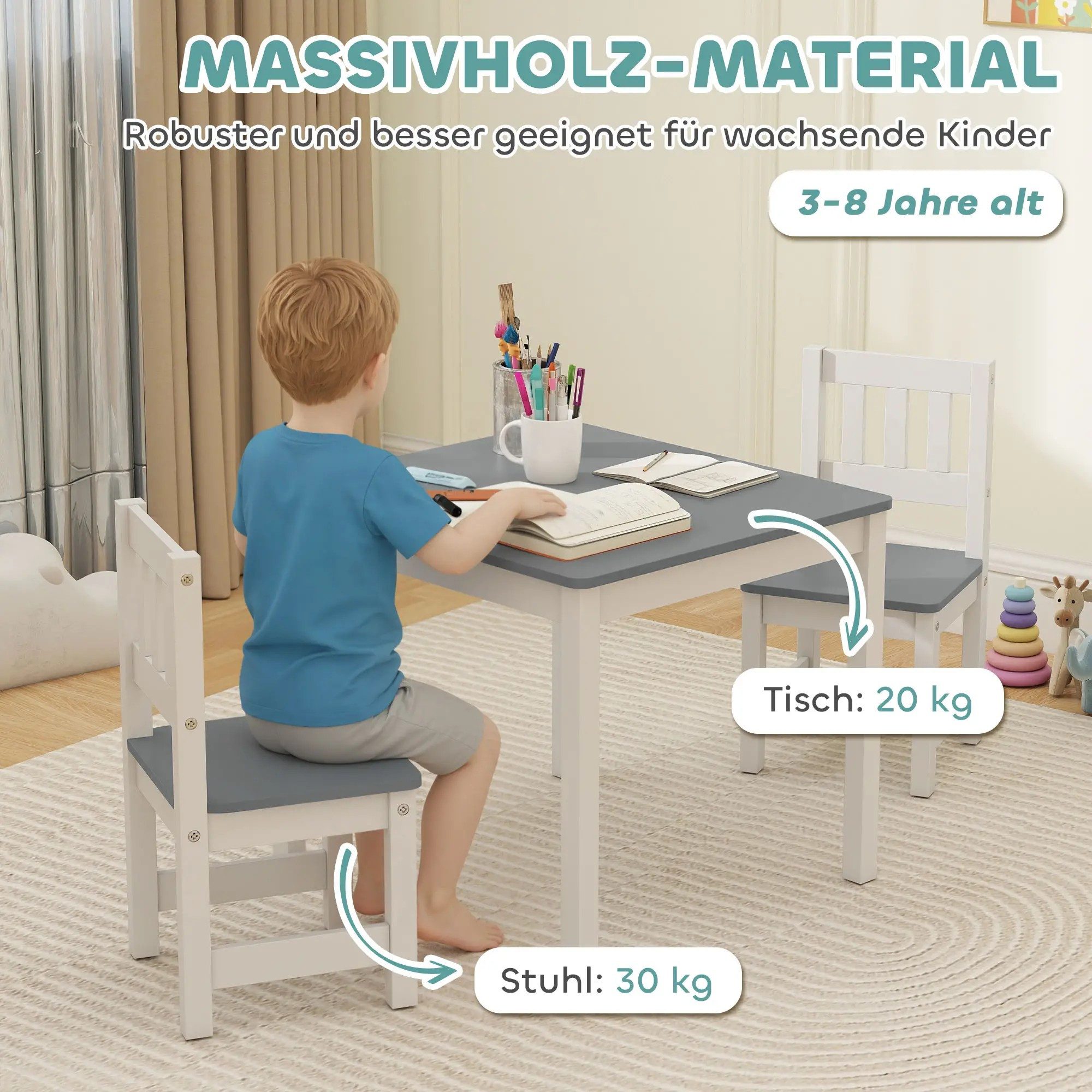 BlingBin Children's Seating Set, Children's Table with 2 Chairs, Children's Room Table & Chair Set (3-piece Children's Seating Set, 3-piece, Table with 2 Chairs), Craft Table for Children, Children's Furniture for Children's Rooms, Kindergartens