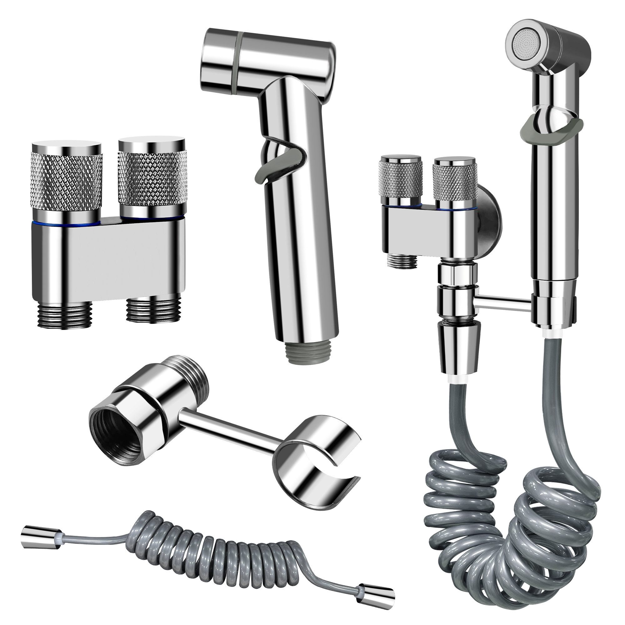 ibettertec Bidet Handbrause für das Badezimmer mit Bidet und Ventil für Armaturen am WC