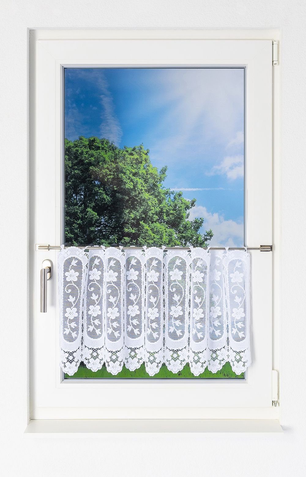 LYSEL®, 40x45cm HxB Scheibengardine transparent, (1 St), Blumenliane,