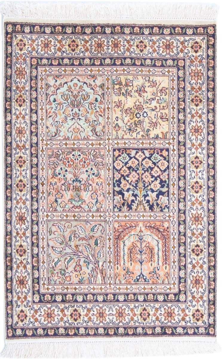 Orientteppich, Kaschmir Höhe: rechteckig, Handgeknüpfter Trading, Nain 63x94 mm Seidenteppich Seide 4