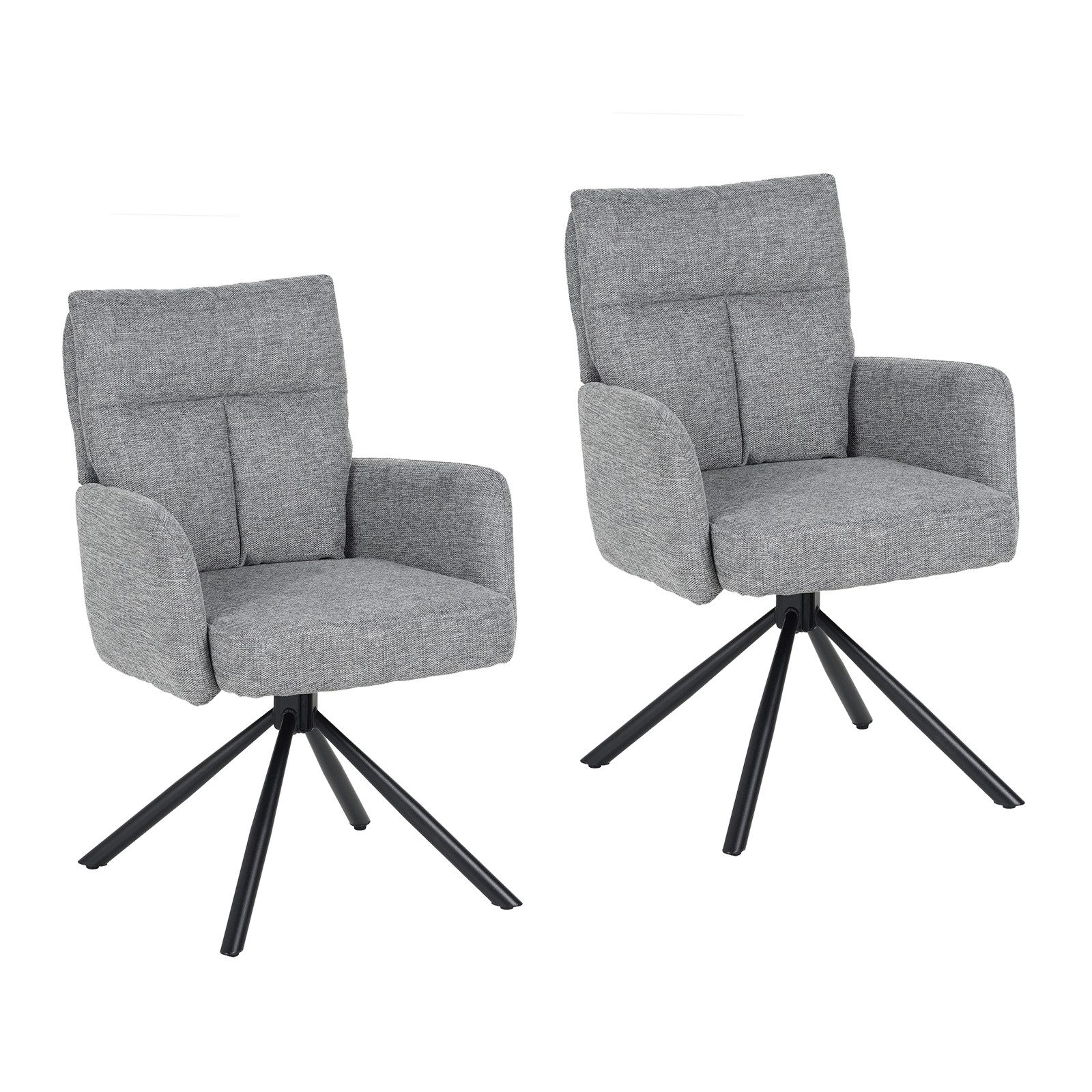 HTI-Living Drehstuhl Drehstuhl Kyra Hellgrau (Set, 2 St), Esszimmerstuhl Sc günstig online kaufen