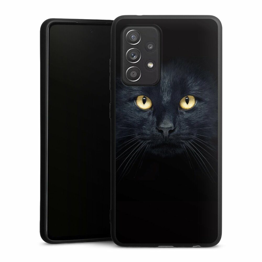 DeinDesign Handyhülle Katze Auge schwarz Tom Cat, Samsung Galaxy A52s 5G Silikon Hülle Premium Case Handy Schutzhülle