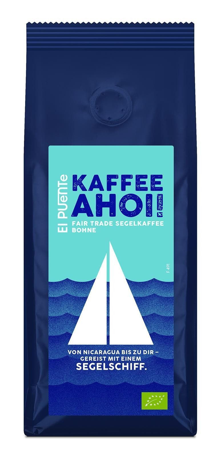 El Puente Kaffee Kaffee Ahoi! - Bio-Kaffeebohnen 250 g gesegelt, Fair Trade, Vegan, Handmade