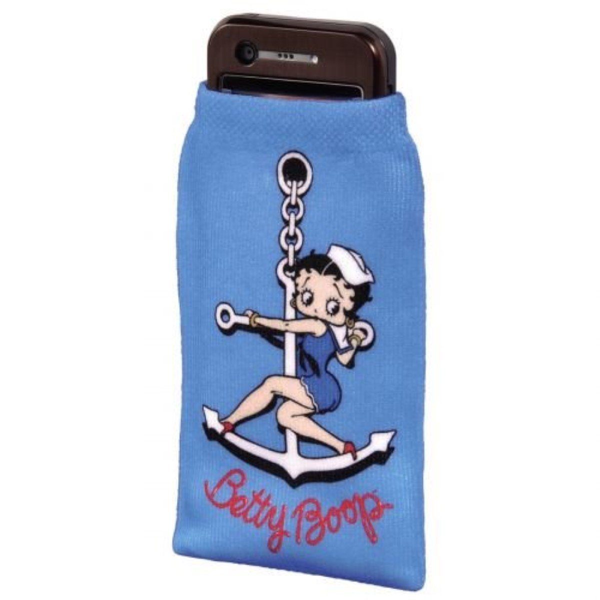j-straps Handyhülle Handy-Socke Tasche Hülle Etui Betty Boop, Motiv Betty Boop Sea Breeze mit Anker, Etui für Handy MP4 MP3-Player Digital-Kamera