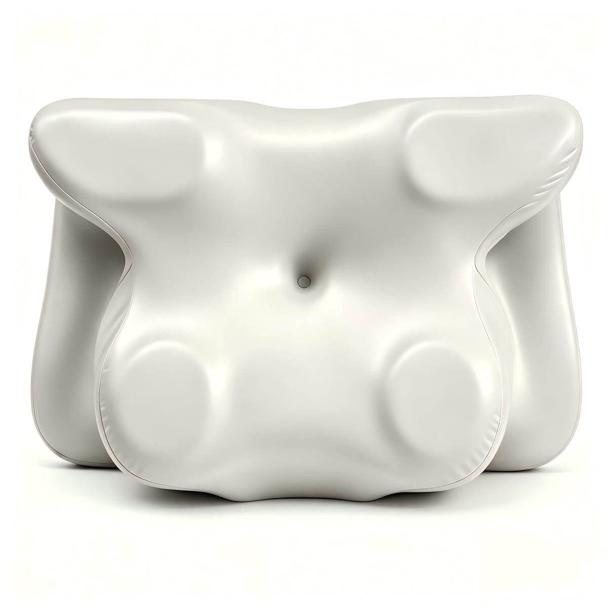 Kityhome Nackenstützkissen Nackenkissen Kopfkissen Ergonomisch bei Nackenverspannung, Creme/Hellblau,4D-ergonomische Kissen für Seiten Rücken Bauchschläfer