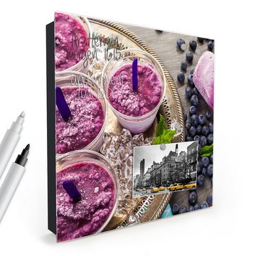 Primedeco Schlüsselkasten Magnetpinnwand mit Glasfront Heidelbeereneis in Schalen (1 St)