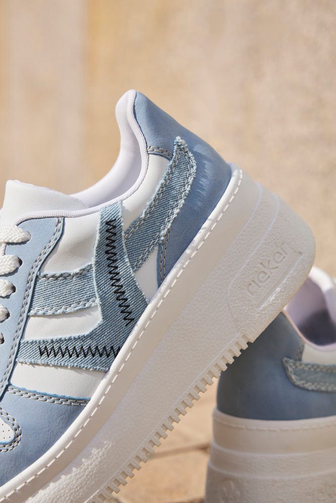 Rieker Plateausneaker, Freizeitschuh, Halbschuh, Schnürschuh mit gepolstertem Schaftrand