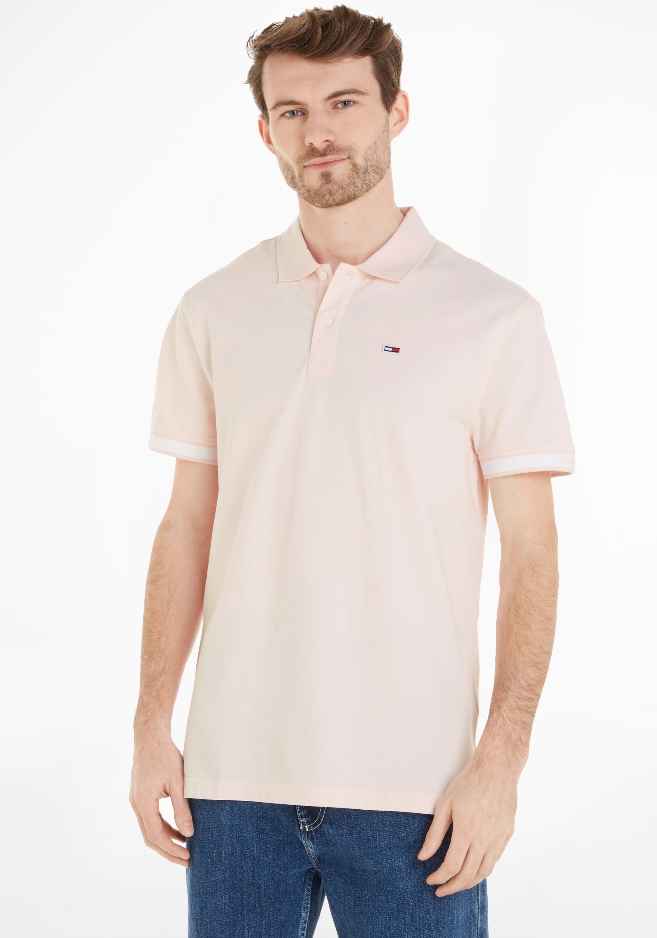 Tommy Jeans Poloshirt TJM CLSC ESSENTIAL POLO mit Logostickerei FaintPink