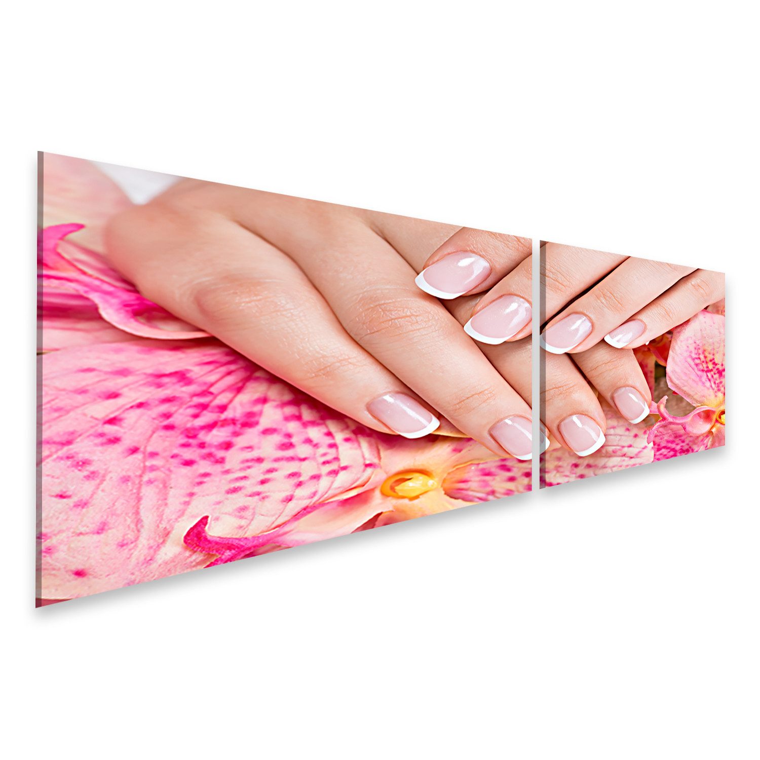 Leinwandbild Schöne Frau S Nägel Französisch Maniküre Nagelstudio Bilder
