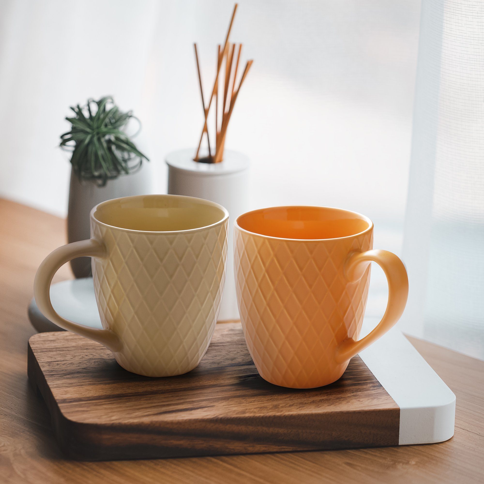 MiaMio Tasse 6 x 400 ml – Kaffeetassen Set / Becher– Moderne Keramik Matt, 6-tlg., Keramik – Bild 4 von 5