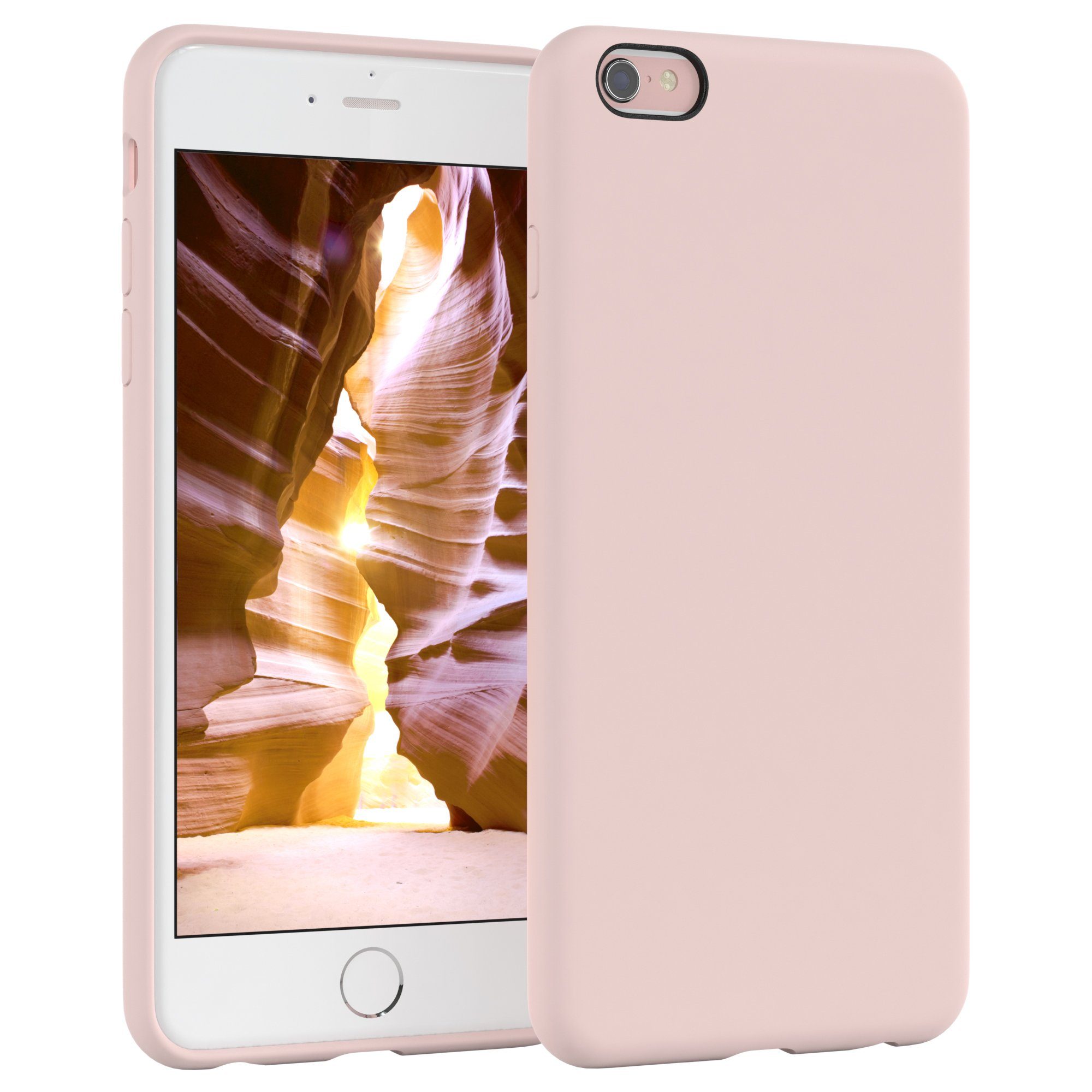 EAZY CASE Handyhülle Premium Silikon Case für Apple iPhone 6 / 6S 4,7 Zoll, Silikon Schutzhülle mit Kameraschutz kratzfest Cover Rosa / Altrosa