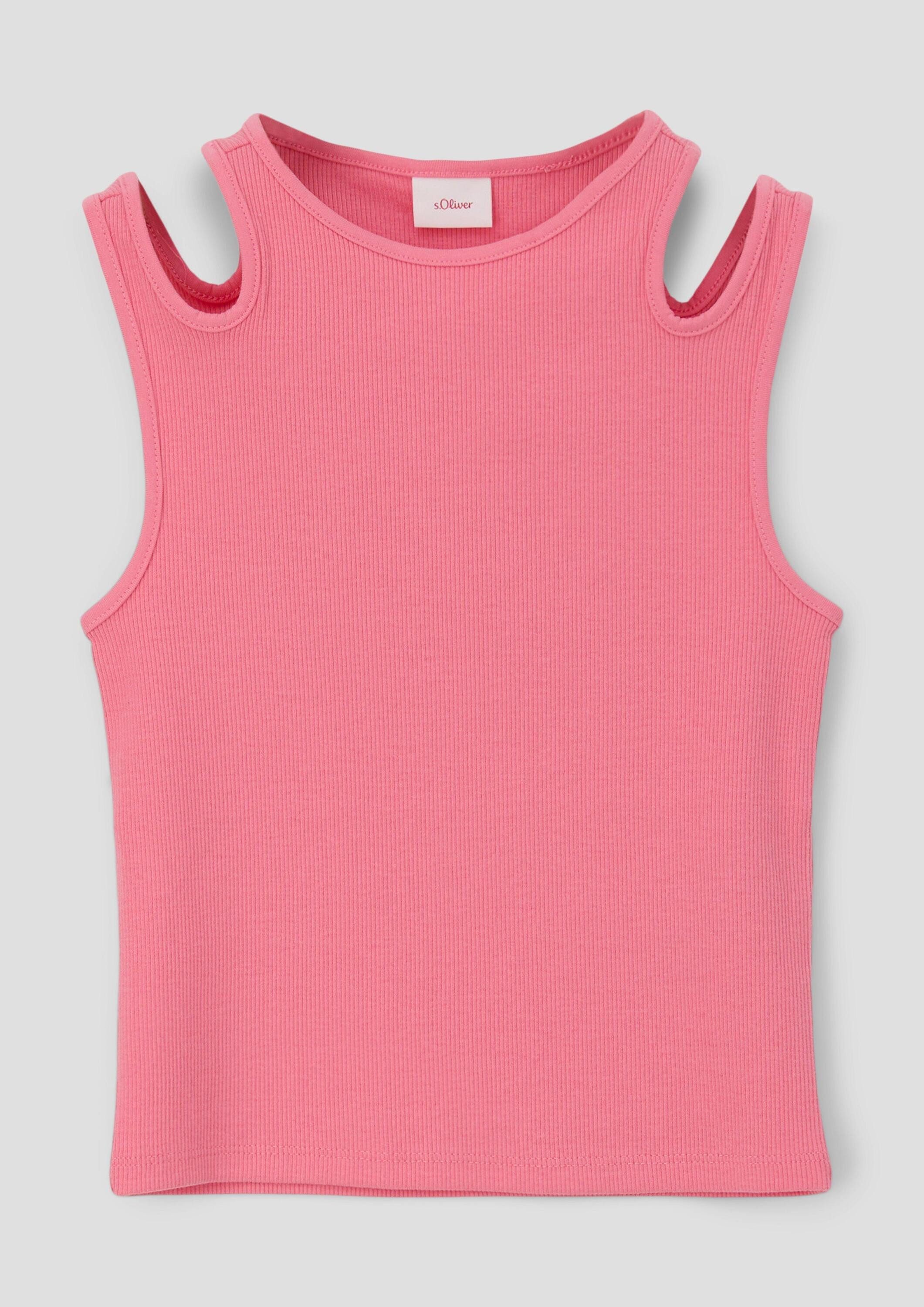 s.Oliver Muskelshirt T-Shirt Tank Top mit Schulter-Cut-out