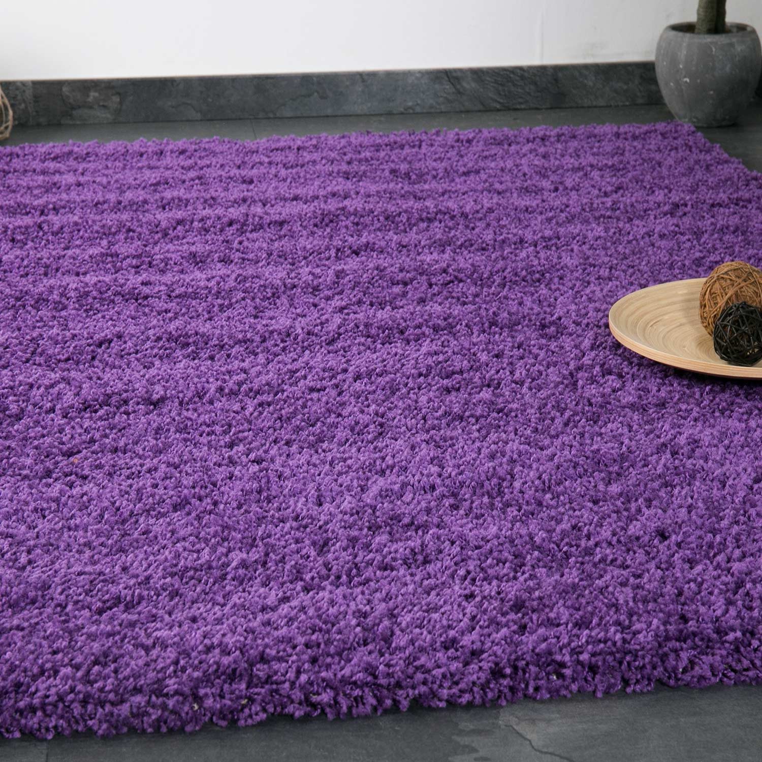 Vimoda Hochflor-Läufer Shaggy, Hochflor Teppich in 13 Uni Farben, Runde Teppiche, Rund, Höhe: 25 mm, teppichläufer flur, Teppich Wohnzimmer, teppich schlafzimmer