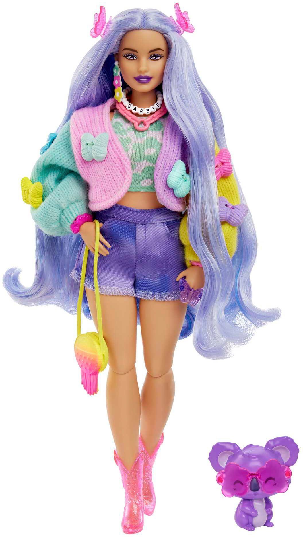 Haarspange Anziehpuppe Extra, lavendelfarbenes Barbie Haar/Schmetterlings